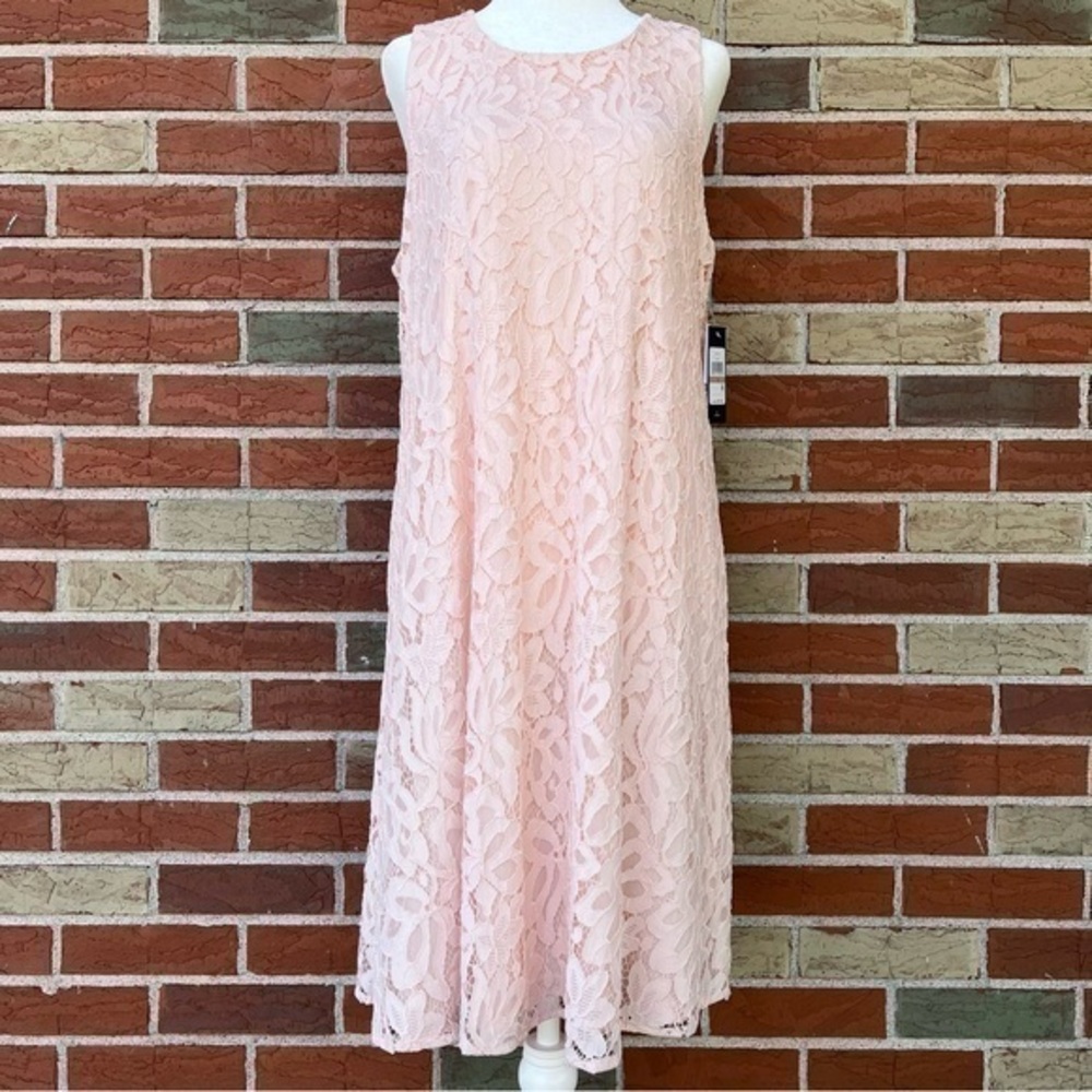 Tommy Hilfiger NWT Lace Pink Peach Sleeveless Babydoll Swing Dress 👗